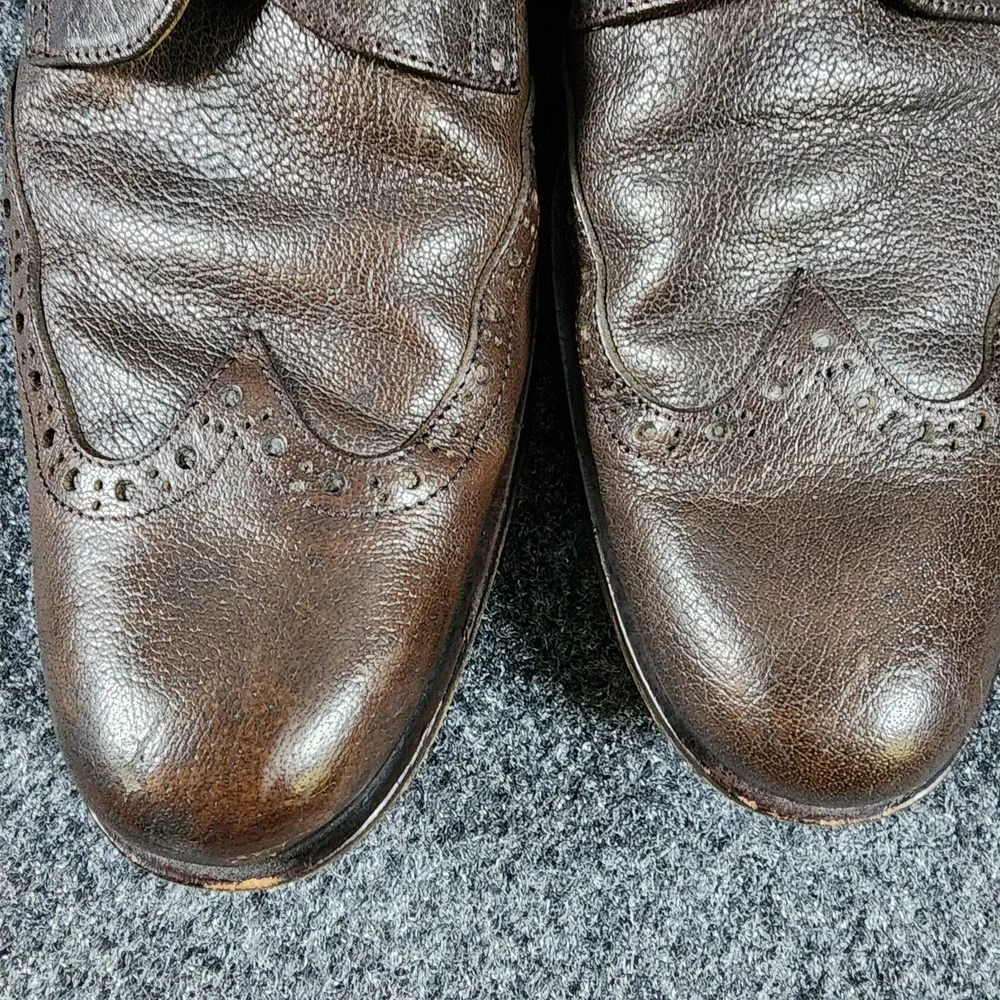 Billy Reid Wingtip Oxford Shoes Size 8 Men Dark‎ Brown Leather Made in Italy